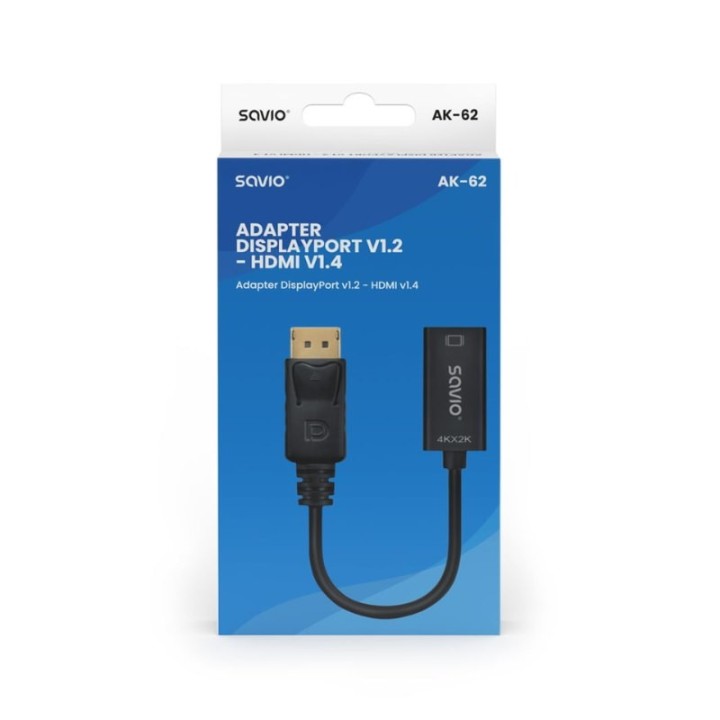 adaptador dp v1.2- hdmi v1.4 savio ak-62 negro hdmi 3d diseno clasico audio y video fluido