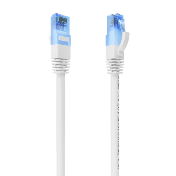 cable red aisens latiguillo rj45 cat.6 utp awg26 cca blanco 2.0m