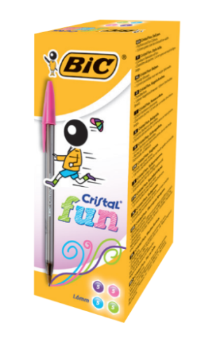bic boligrafo cristal fun trazo 0,6 mm. color turquesa bic 929074.  pack: 20 unidades