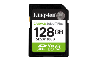 kingston kingston technology 128 gb sdxc canvas select plus gen3 150 mb/s c10 uhs i u1 v10