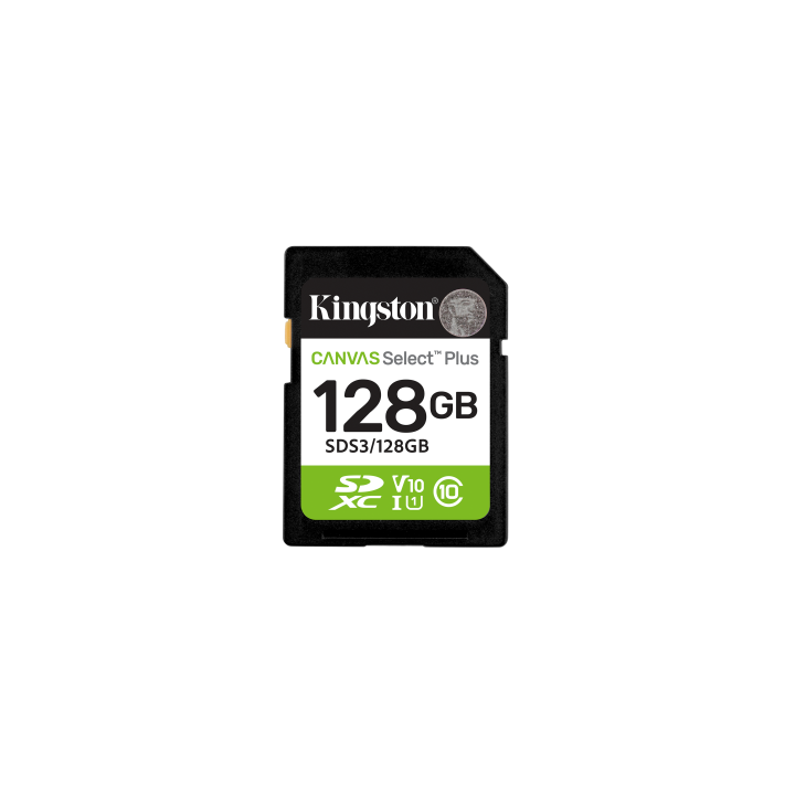 kingston kingston technology 128 gb sdxc canvas select plus gen3 150 mb/s c10 uhs i u1 v10