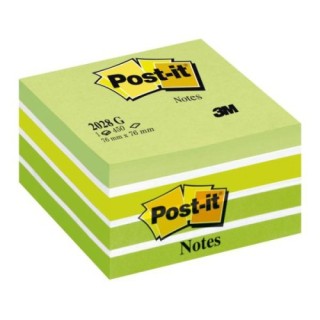 post it cubo 450 hojas notas adhesivas 76x76mm colores surtidos verdes 2028 gn post it 7100200375