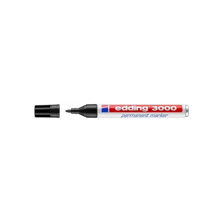 edding marcador permanente punta redonda 1.5 3mm 3000 negro edding 3000 01  pack  10 unidades