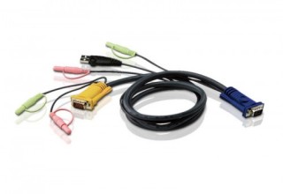 aten aten cable kvm usb con audio y sphd 3 en 1 de 1,8 m