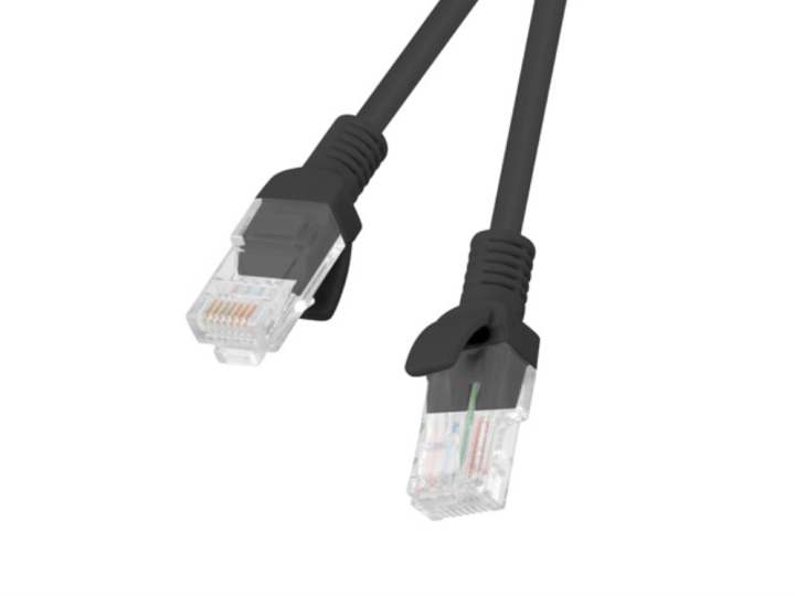 cable red lanberg latiguillo cat.6 utp 1m fluke passed negro fluke  passed