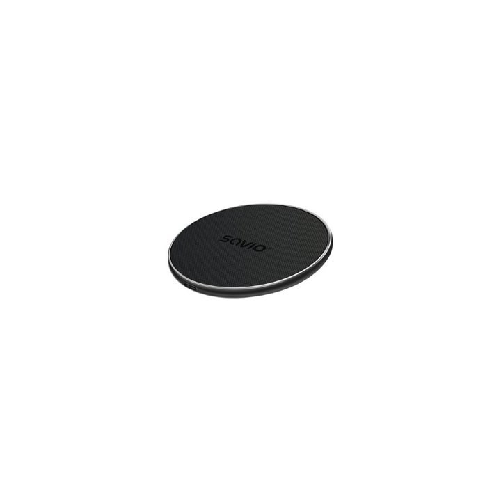 cargador qi savio 15 w la 08 negro carga inalambrica versatil prot. puerto usb