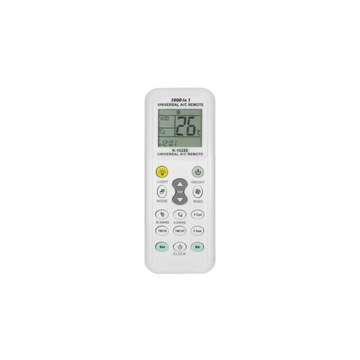 mando universal aire acondicionador savio k 1028 blanco sin config. lcd clara diseno intuitivo