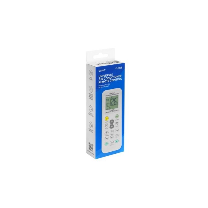 mando universal aire acondicionador savio k 1028 blanco sin config. lcd clara diseno intuitivo