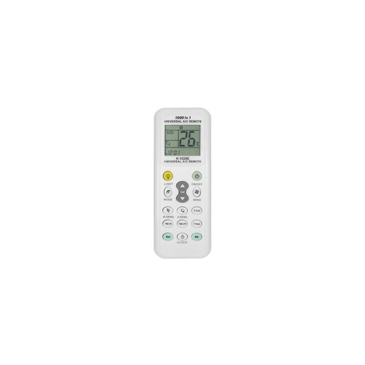 mando universal aire acondicionador savio k 1028 blanco sin config. lcd clara diseno intuitivo