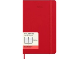 moleskine agenda 2026 tapa dura 12 meses diaria l  13 x 21 cm  rojo moleskine dhf212dc3y26