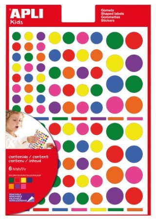 apli bolsa gomets geometricos removibles multicolor 6 hojas apli 13240