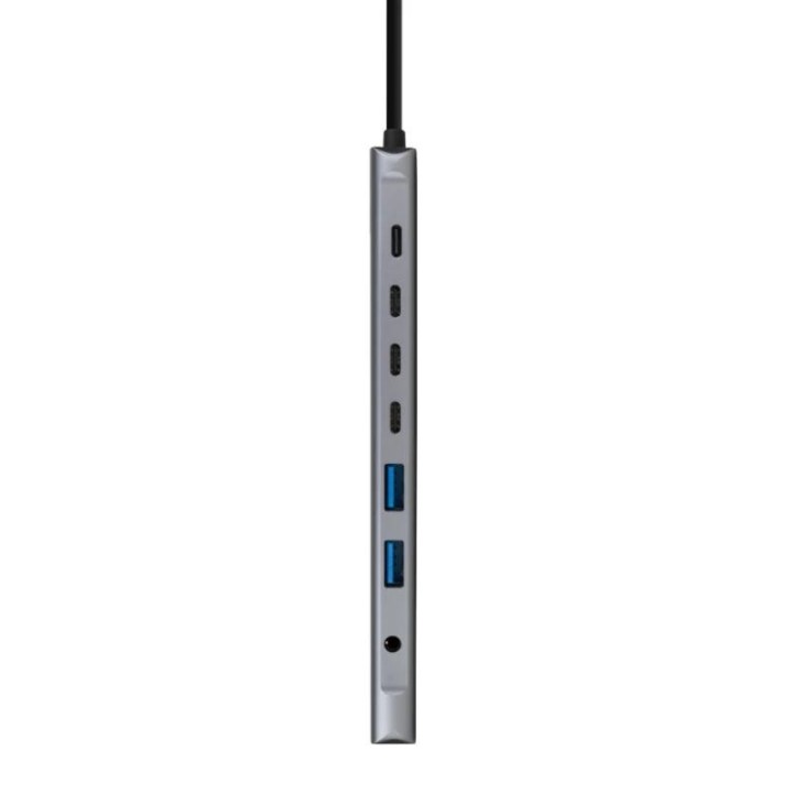 nanocable hub 8en1 usb a+usb c+hdmi+usb c pd+jack