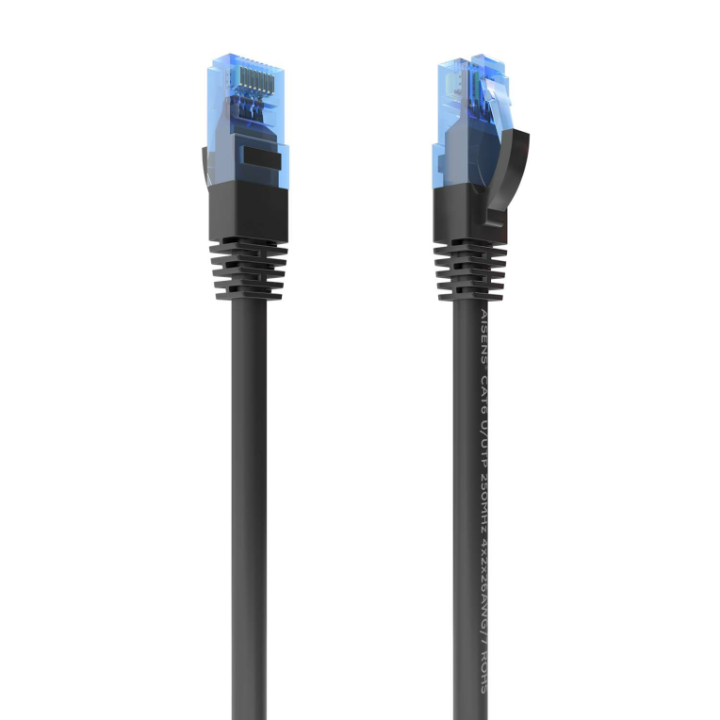 cable red aisens latiguillo rj45 cat.6 utp awg26 cca negro 10m
