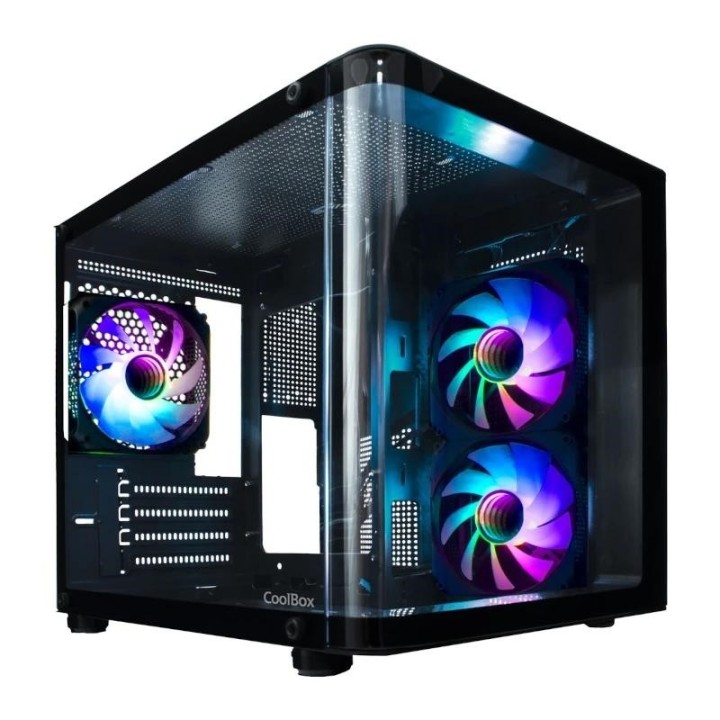 coolbox chasis matx gm100 cristal 3xvent.argb