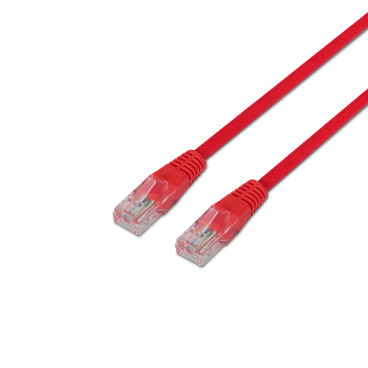 cable de red aisens latiguillo rj45 cat.6 utp awg24 rojo 0.5m