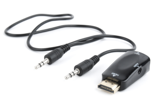 adaptador gembird hdmi a vga hembra con 3,5mm audio 0,15m