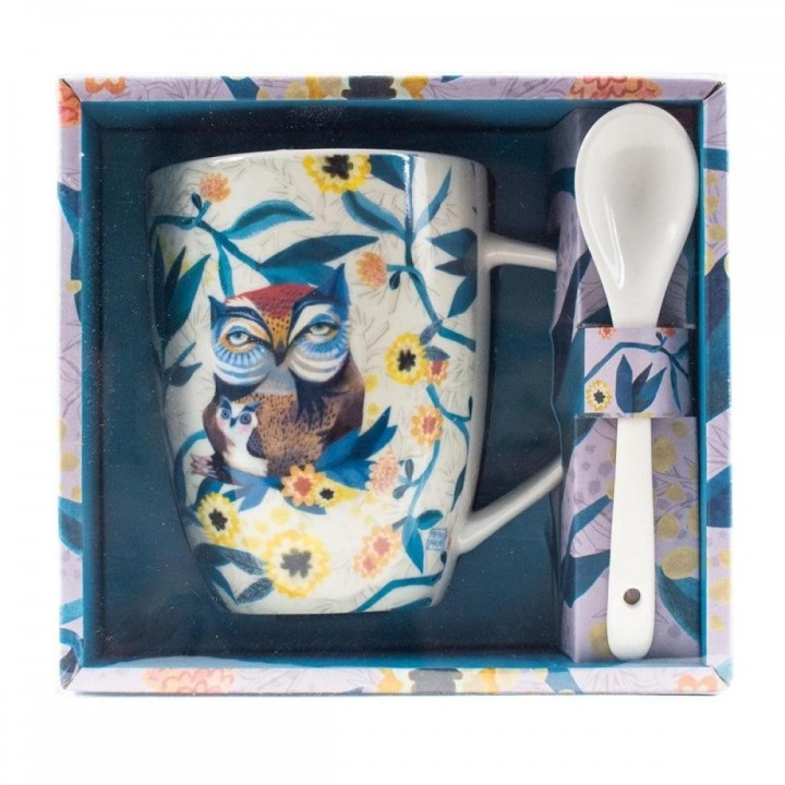 enesco taza con cuchara enesco buhos
