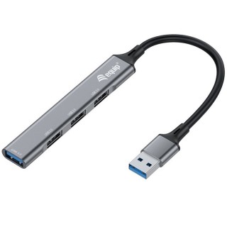 equip hub usb equip life 1 x usb 3.0   3 x usb 2.0   aluminio