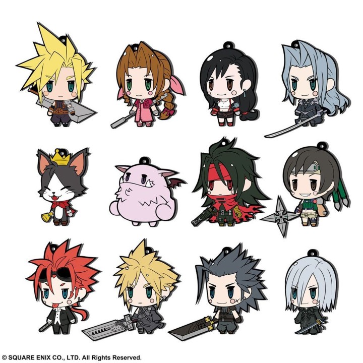 square enix set 12 colgantes de goma square enix final fantasy vii extended edition