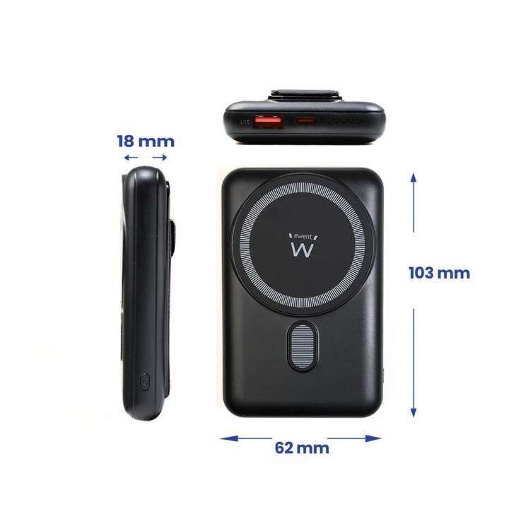 ewent powerbank ewent ew1162 wireless magsafe 10000mah