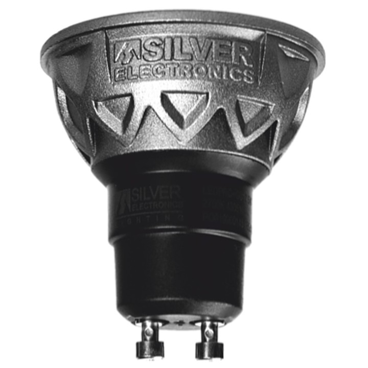 silver bombilla led pro silver electronics dicroica 5w 60w    gu10    3000k    38o    470 lm    luz
