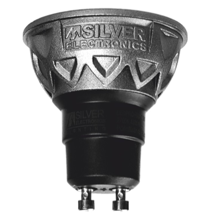silver bombilla led pro silver electronic dicroica 5w 60w    gu10    5000k    38o    470 lm    luz b
