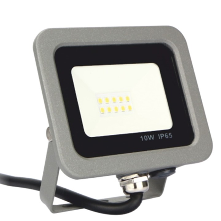 silver foco proyector led ips 65 10w 5700k luz fria 800lm gris