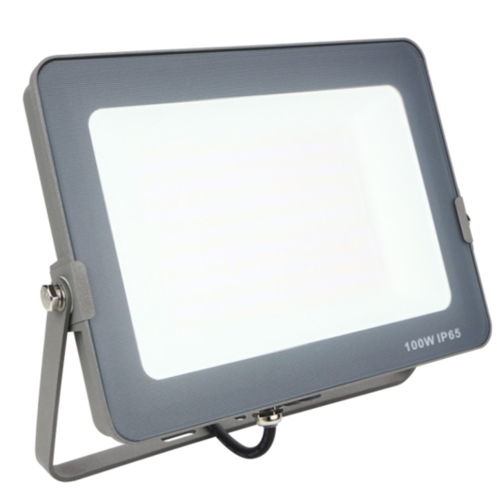 silver foco proyector led ips 65 100w 5700k luz fria 8.000lm gris