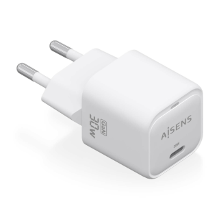 cargador aisens gan 30w 1xusb c pd3.0 qc4.0 blanco