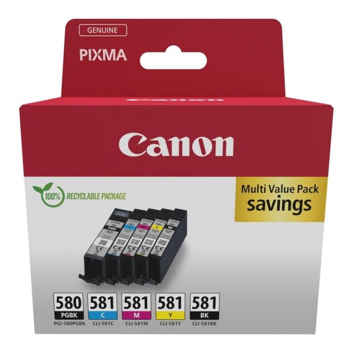 canon multipack canon pgi   580 pgbk + cli   581 cymbk