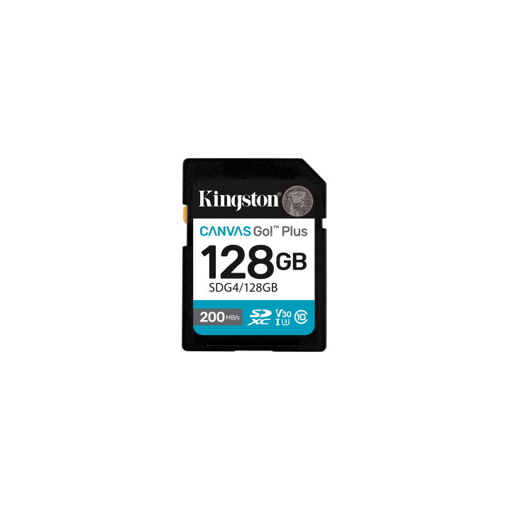 kingston kingston technology 128gb sdxc canvas go plus gen4 200mb/s c10 uhs i u3 v30