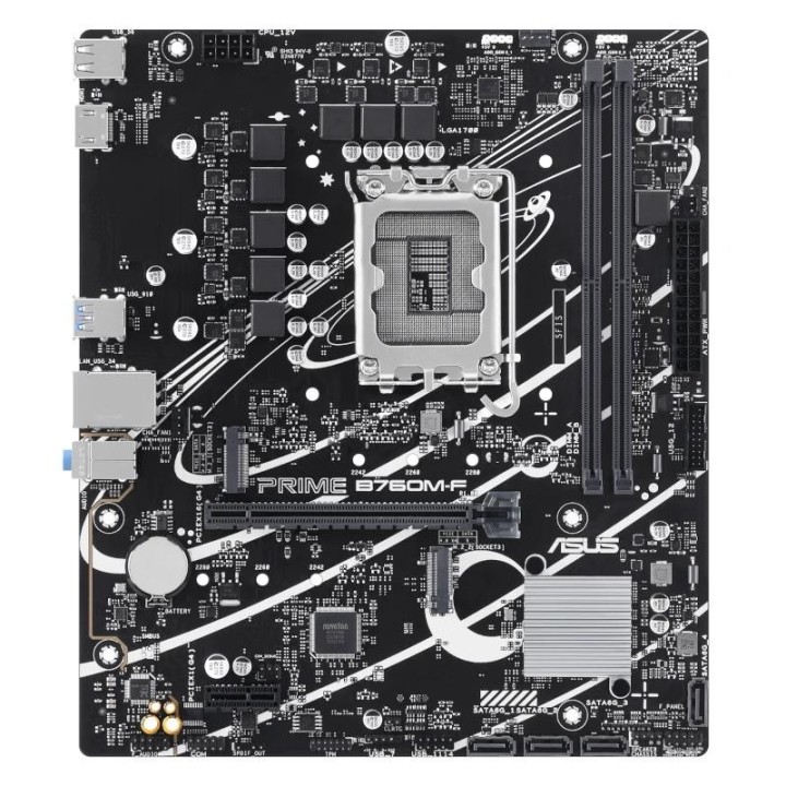 asus placa base prime b760m f ddr5 matx 1700