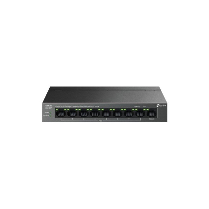 tp link tp link switch de sobremesa de 9 puertos 10/100 mbps con poe+ de 8 puertos puertos  8Ã 10/1