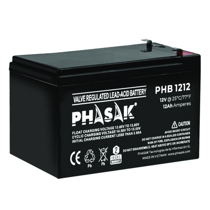 phasak bateria phasak phb 1212 compatible para sais 12ah 12v acido   plomo