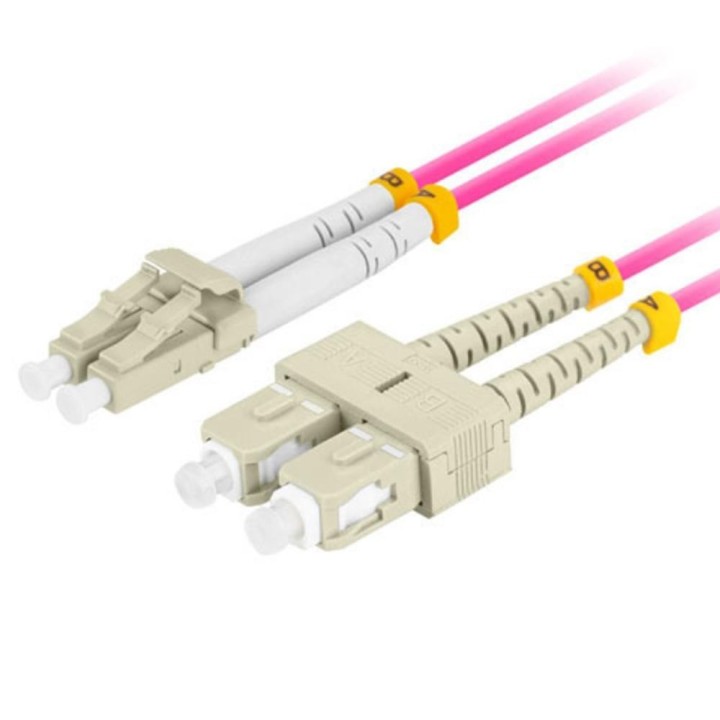 lanberg cable de fibra optica lanberg multi lc    upc    sc    upc duplex lszh om4 50   125 3.0   1m