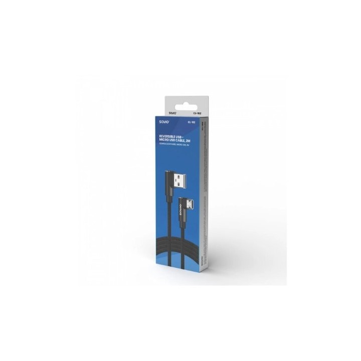 cable reversible usb savio micro a usb a 1m cl 161 quick charge 2.4a transf.datos 480 mbs cable 1m