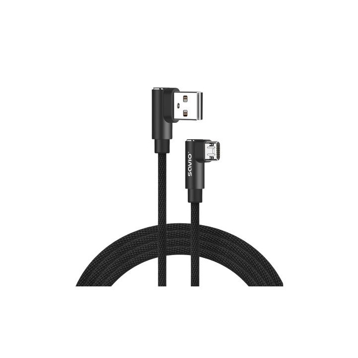 cable reversible usb savio micro a usb a 1m cl 161 quick charge 2.4a transf.datos 480 mbs cable 1m