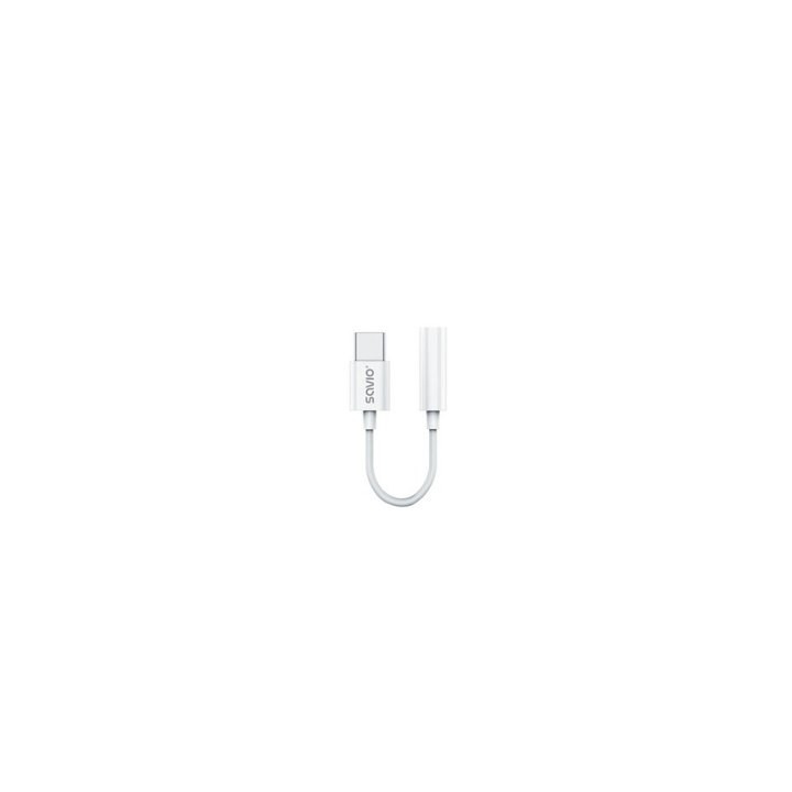 adaptador usb c savio ak 51 blanco dac usb tipo c mini jack 3,5 mm