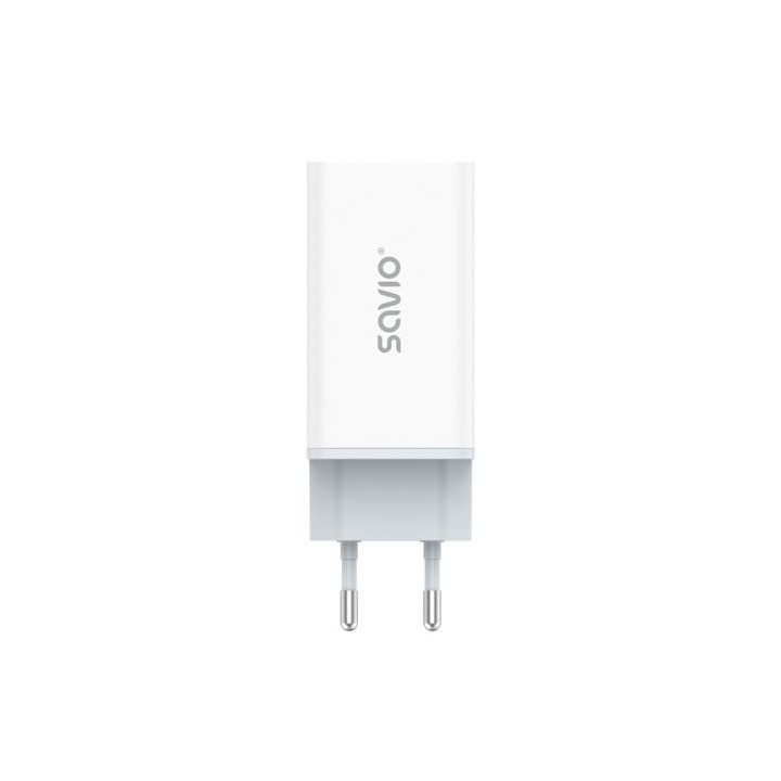 cargador gan savio la 07 blanco quick charge 4.0 power delivery 3.0