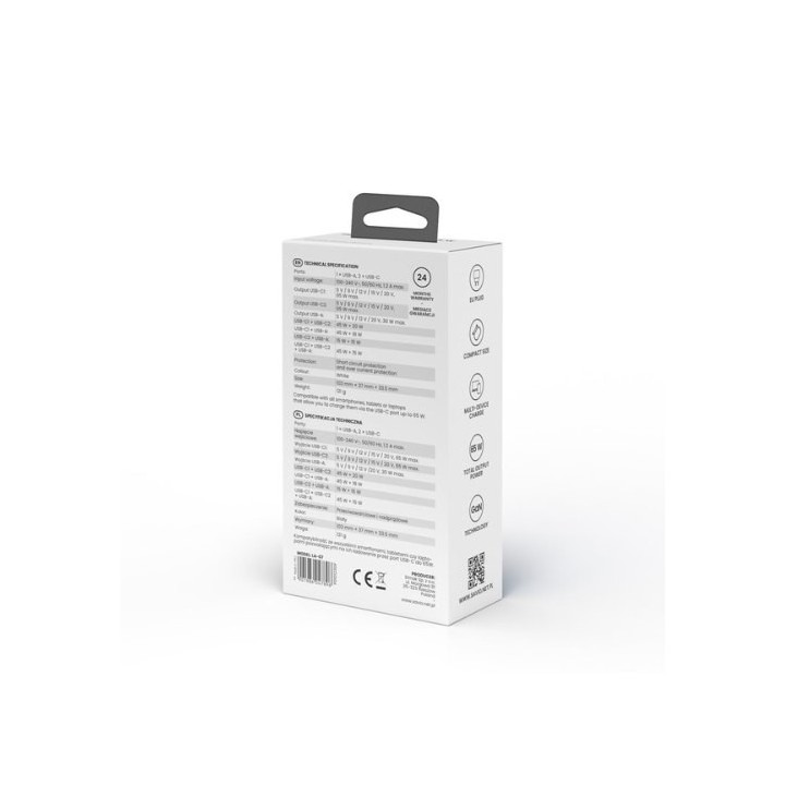 cargador gan savio la 07 blanco quick charge 4.0 power delivery 3.0