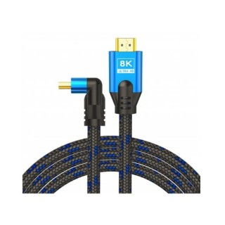 cable hdmi savio acodado cl 175 azul negro hdmi 8k hdr dinamico cable 5m
