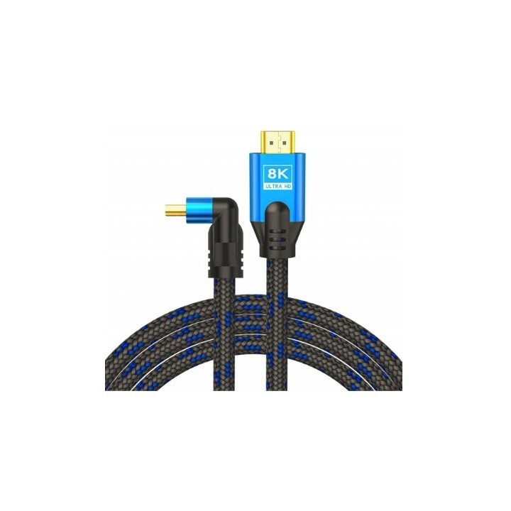 cable hdmi savio acodado cl 175 azul negro hdmi 8k hdr dinamico cable 5m