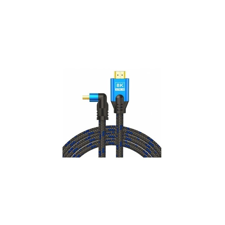 cable hdmi savio acodado cl 175 azul negro hdmi 8k hdr dinamico cable 5m