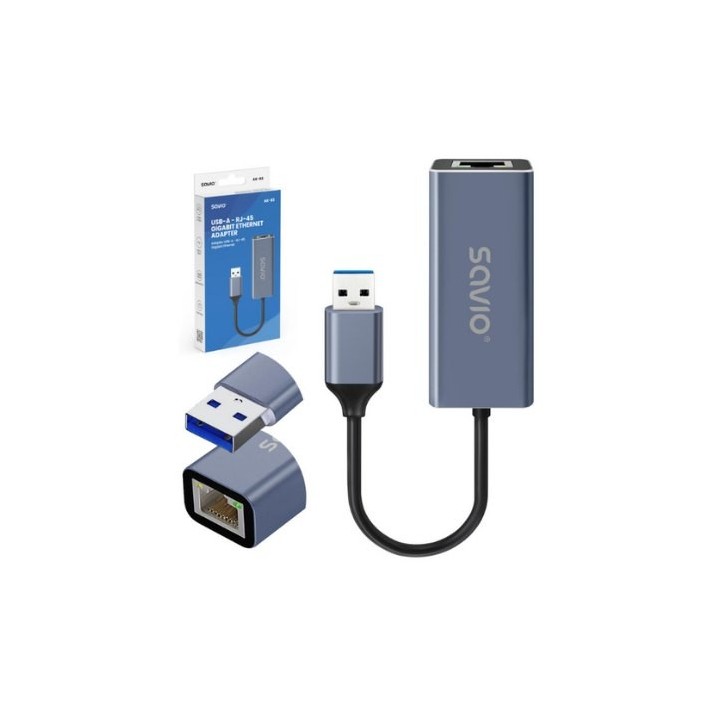 adaptador savio usb a a rj 45  ak 83 plug