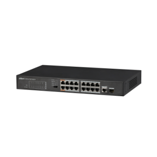 dahua  dh pfs3117 16et 135  dahua switch poe 16 puertos + 1 puerto gigabit