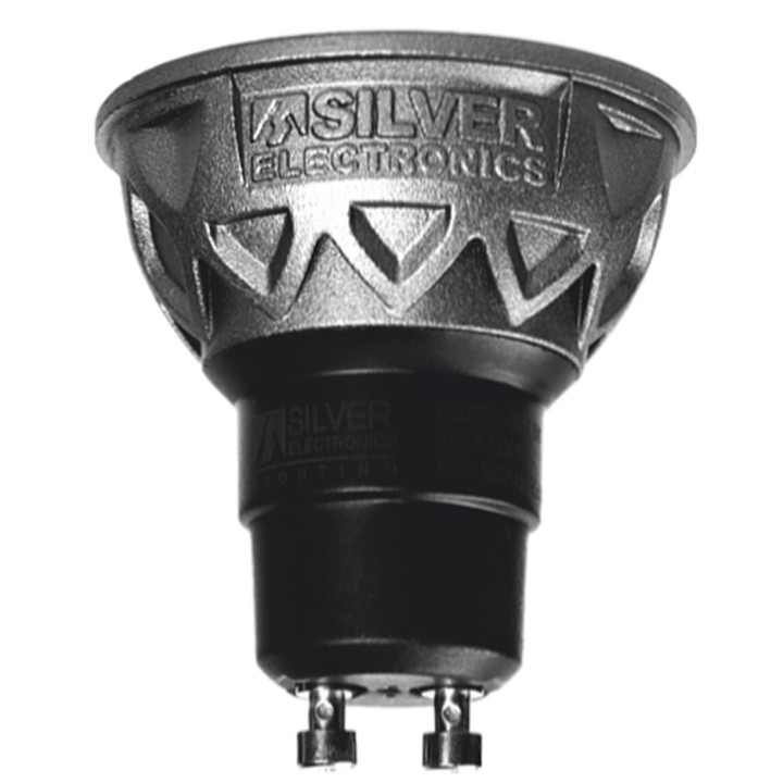 silver bombilla led pro silver electronics dicroica 5w 60w    gu10    3000k    38o    470 lm    luz