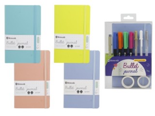 bismark set  libreta bullet soft +  rotuladores pincel y boligrafoos bismark ingraf 330619