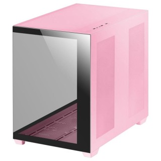 mars gaming caja ordenador mars gaming  mcv4p premium custom xxl cristal templado rosa