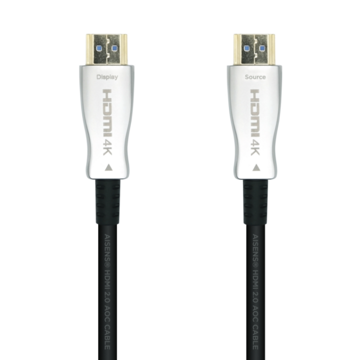 cable hdmi aisens v2.0 optico activo aoc 4k60hz m/m 15m negro