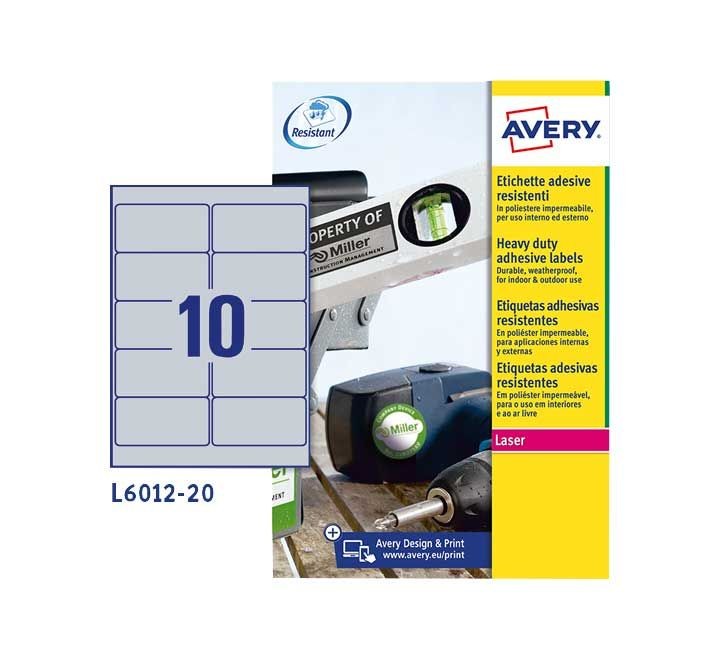 c. 20h etiq. avery inalterable 96x50.8 plata